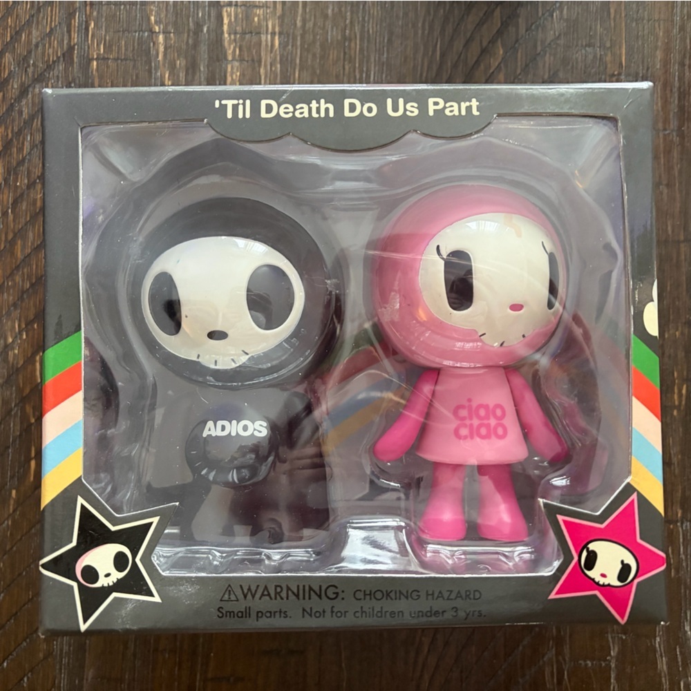 tokidoki 'Til Death Do Us Part adios and ciao ciao Black Vinyl Figure Set nib